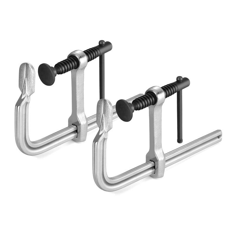 Jorgensen Bar Clamps, 6-Inch Light-duty Drop Forged Steel Bar Clamps for Woodworking and Welding, 2 Pack - Image 1